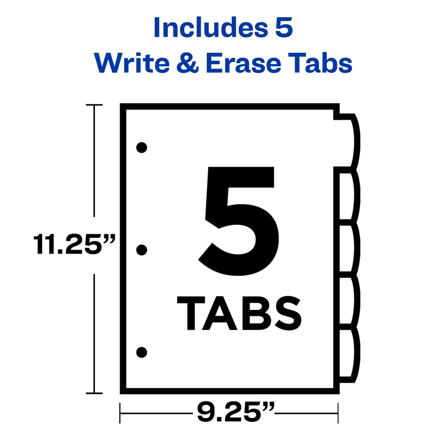 Avery Write & Erase Durable Plastic Dividers with Pocket - Alternate-Image9