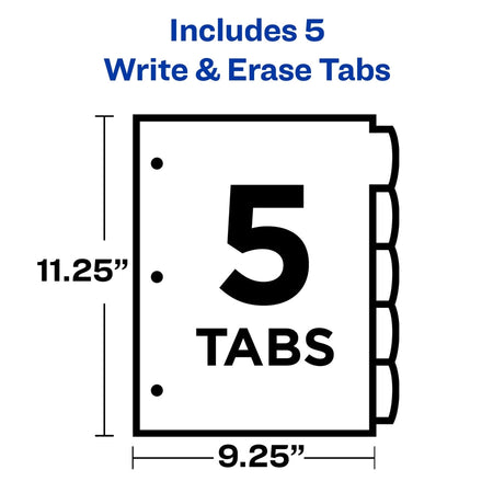Avery Write & Erase Durable Plastic Dividers with Pocket - Alternate-Image9