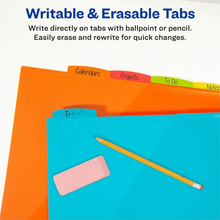 Avery Write & Erase Durable Plastic Dividers with Pocket - Top