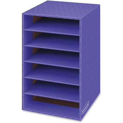 Bankers Box 6-Compartment Shelf Organizer: Sturdy Desktop Storage - Purple - 60% Recycled - Classroom Organizers
