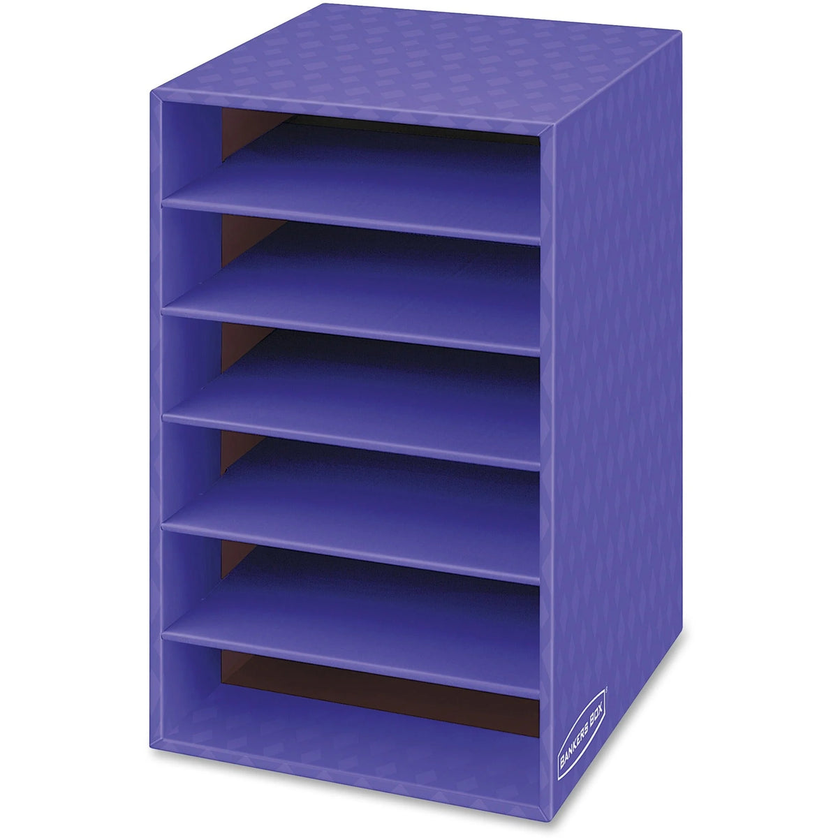 Bankers Box 6-Compartment Shelf Organizer: Sturdy Desktop Storage - Purple - 60% Recycled - Classroom Organizers