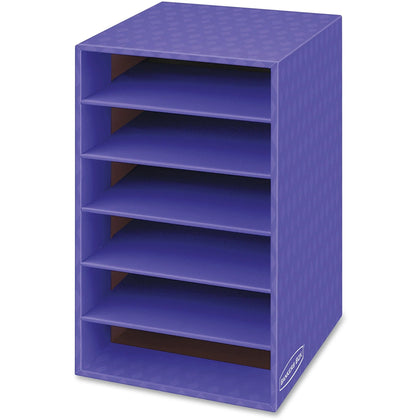 Bankers Box 6-Compartment Shelf Organizer: Sturdy Desktop Storage - Purple - 60% Recycled - Classroom Organizers