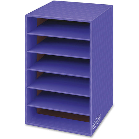 Bankers Box 6-Compartment Shelf Organizer: Sturdy Desktop Storage - Purple - 60% Recycled - Classroom Organizers