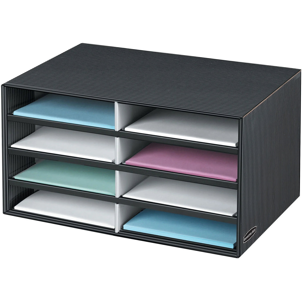Bankers Box Pinstripe Literature File Sorter - Adjustable Desktop Organizer - Holders/Sorters