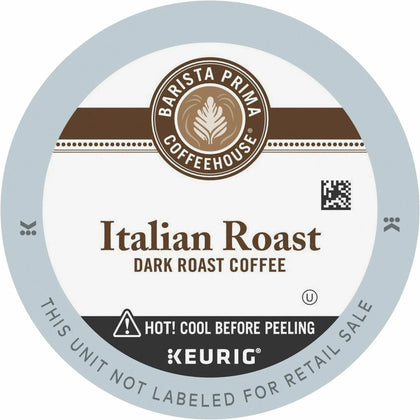 Barista Prima Coffeehouse® Italian Roast K-Cup - Bold French/Dark Coffee - 24/Box
