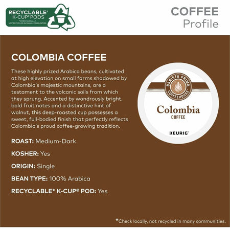 Barista Prima Coffeehouse® K-Cup Pod Colombia Coffee Keurig Single Serve Pods 24 Count