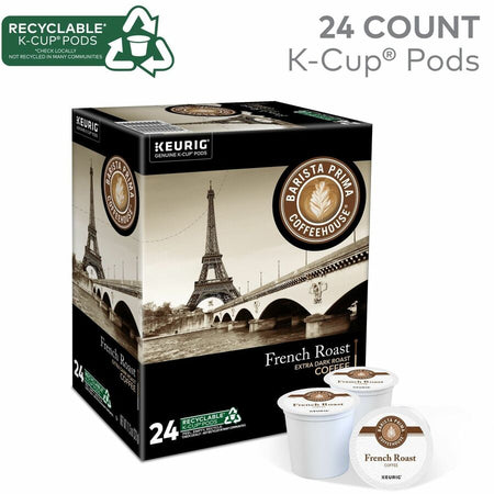 Barista Prima Coffeehouse® K-Cup Pod French Roast Keurig Single Serve Pods 24 Count - Compatible with Brewer - Coffee