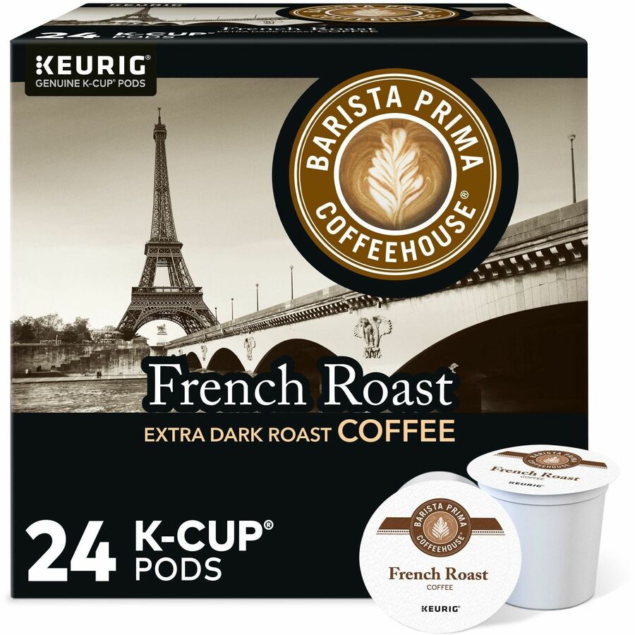 Barista Prima Coffeehouse® K-Cup Pod French Roast Keurig Single Serve Pods 24 Count - Compatible with Brewer - Coffee