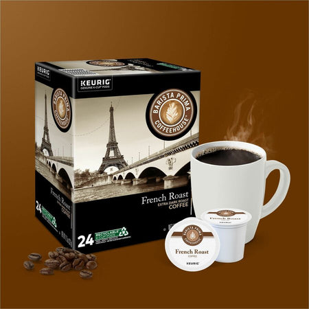 Barista Prima Coffeehouse® K-Cup Pod French Roast Keurig Single Serve Pods 24 Count - Compatible with Brewer - Coffee