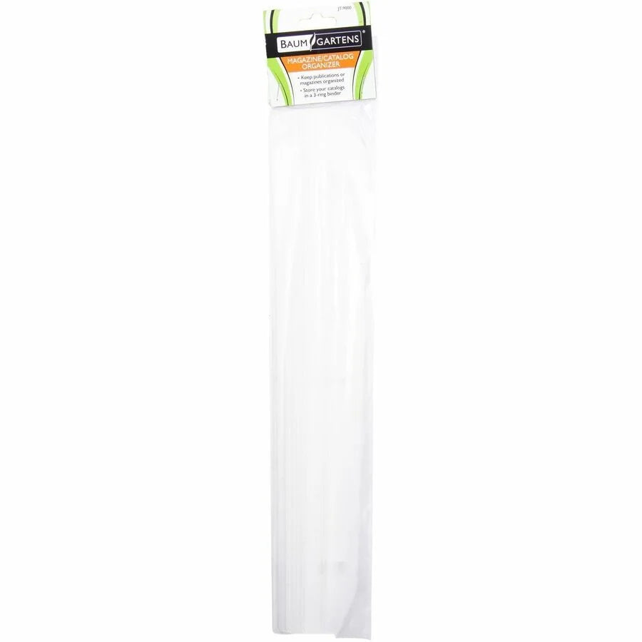 Baumgartens Magazine Organizer 12 Pack: White Plastic Ring Binder - Reinforcements