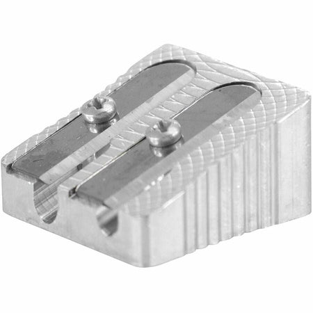 Baumgartens Pencil Sharpener Dual Hole SILVER (MR-2110) - Left