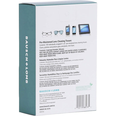 Bausch + Lomb Sight Savers Pre-Moistened Cleaning Tissues - Rear