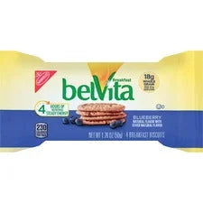 belVita Blueberry Breakfast Biscuits - Individually Wrapped 1.76 oz - 8/Box - Snacks