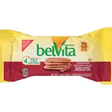 belVita Breakfast Biscuits: Individually Wrapped Brown Sugar Flavor - 1.76 oz - 8/Box - Snacks
