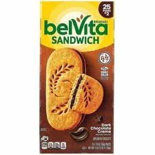belVita Dark Chocolate Creme Breakfast Sandwiches - Conveniently Individually Wrapped - Snacks