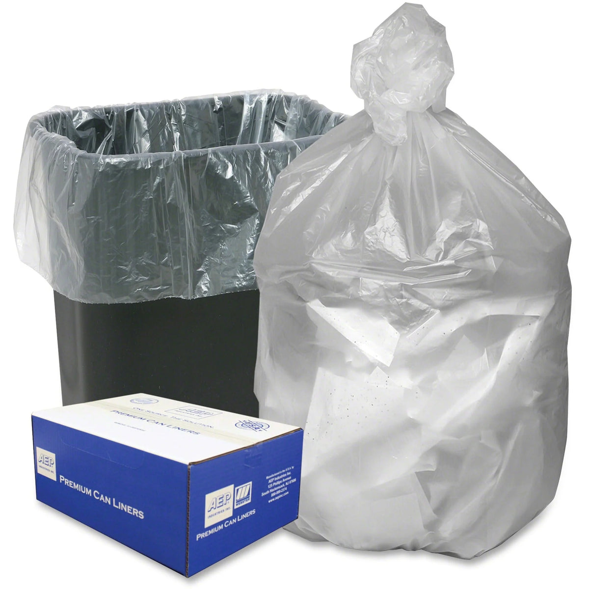 Berry 16 gal Waste Can Liners - High Density Natural Resin - 32’’x24’’ 0.24 mil - 1000/Carton - Trash Bags &