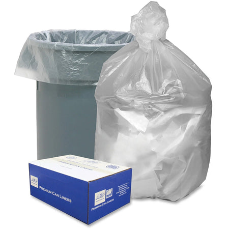 Berry 60 gal Waste Can Liners - High Density Translucent - 200/Carton - Trash Bags &