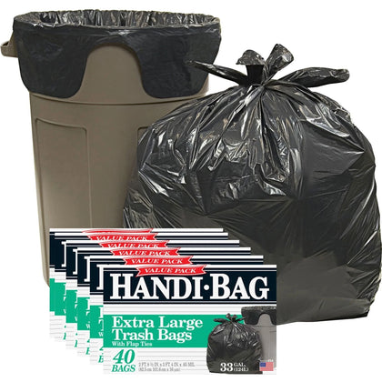 Berry Handi-Bag Wastebasket Bags: Medium Size 33 gal Capacity - Trash Bags & Liners