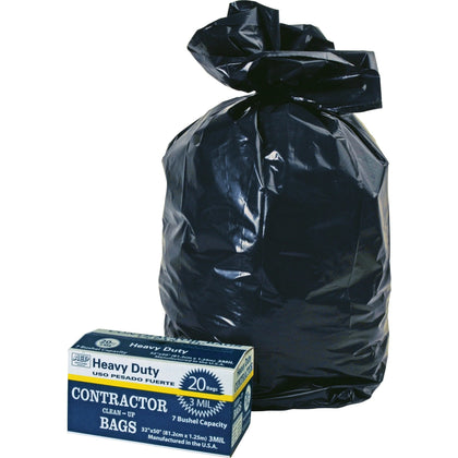 Berry Heavy Duty Contractor Bags - 50x32x3 mil - Black - Waste Disposal - Trash & Liners
