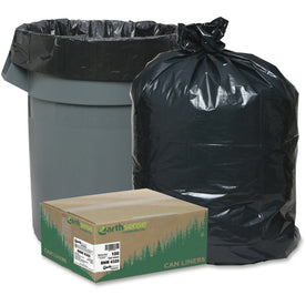 Berry Reclaim Heavy-Duty Recycled Can Liners - 56 gal - 47’’x43’’ - Black - 100/Carton - Trash Bags &