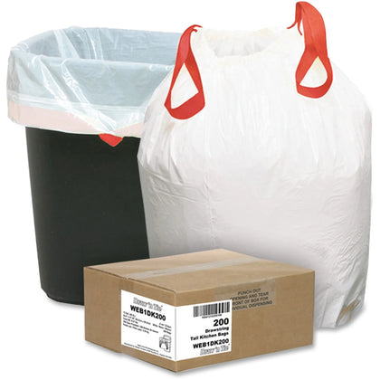 Berry Small Size 13 Gallon Drawstring Trash Bags - 200/Carton - & Liners