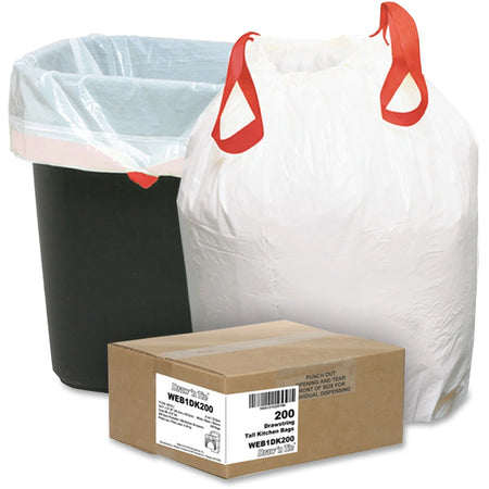 Berry Small Size 13 Gallon Drawstring Trash Bags - 200/Carton - & Liners