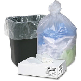 Berry Ultra Plus Trash Can Liners: Medium 33 gal Capacity 39’’x33’’ 0.43 mil Thickness - High Density Resin - Natural