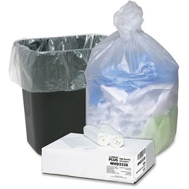 Berry Ultra Plus Trash Can Liners: Medium 33 gal Capacity 39’’x33’’ 0.43 mil Thickness - High Density Resin - Natural