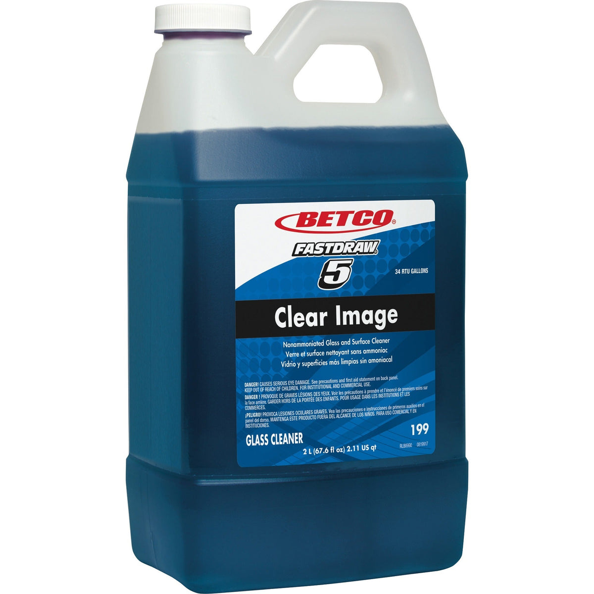 Betco Clear Image FastDraw 5 Glass Cleaner - 2000