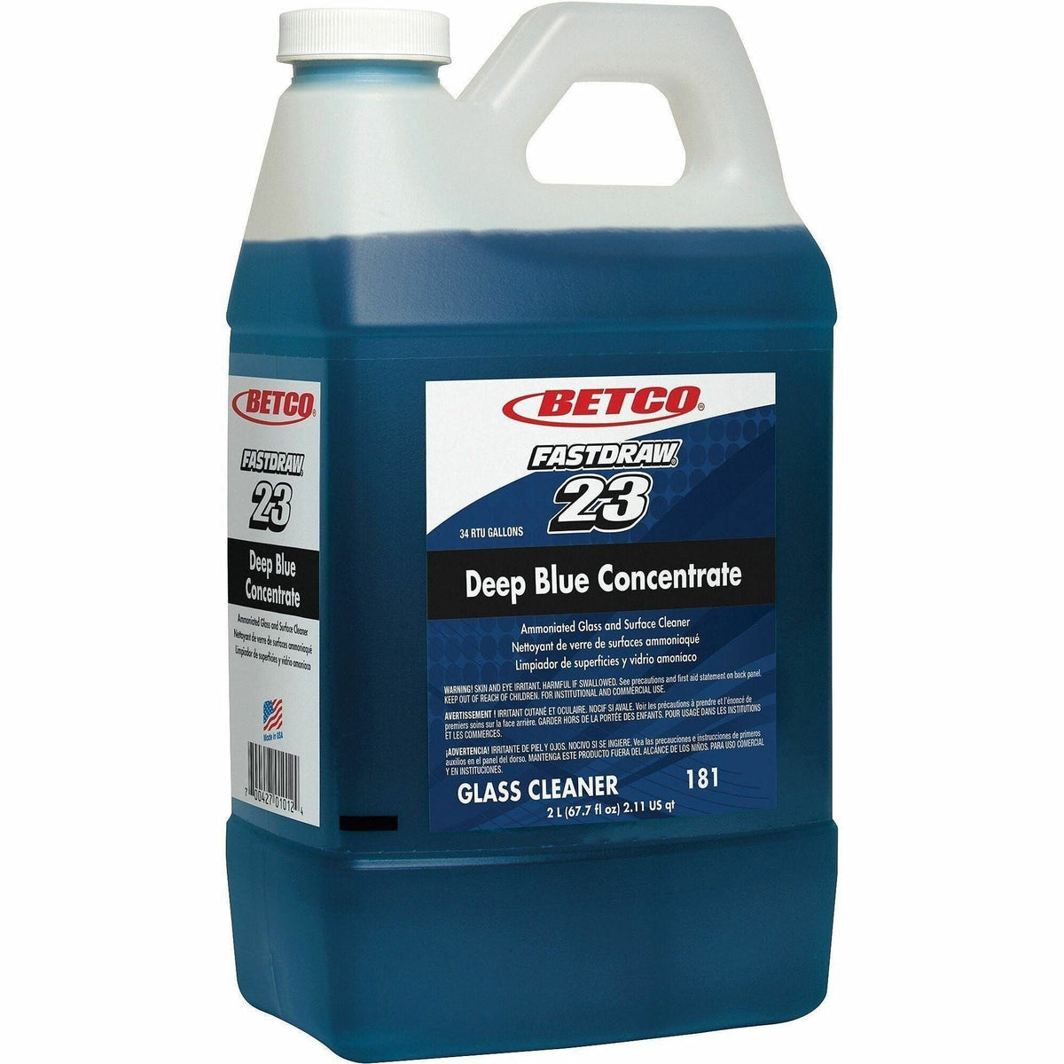 Betco FastDraw 23 Deep Blue Glass Cleaner Concentrate - 2000