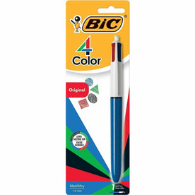 BIC 4-Color Retractable Pen: Fine/Medium Point Refillable - 1 Pack - Pens