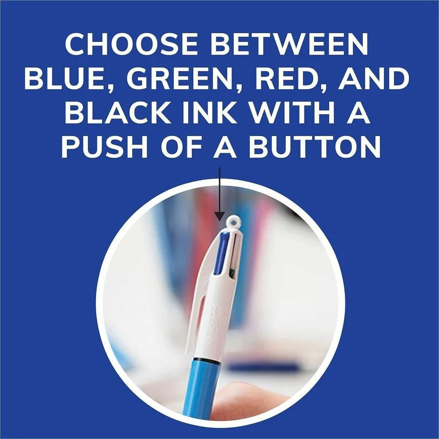 BIC 4-Color Retractable Pen: Fine/Medium Point Refillable - 1 Pack - Pens