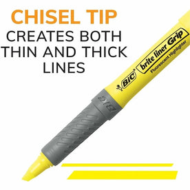 BIC Brite Liner Grip Highlighter Set - Fluorescent Assorted Ink - Highlighters