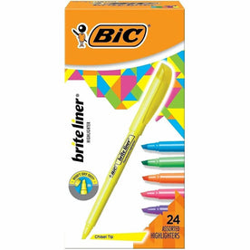 BIC Brite Liner Highlighter Set - 24 Fluorescent Assorted Ink Markers - Highlighters