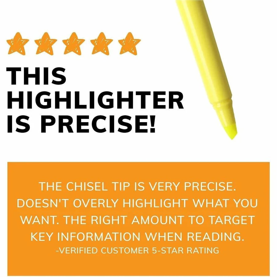 BIC Brite Liner Highlighters: Fluorescent Yellow - Chisel Marker Point - Highlighters