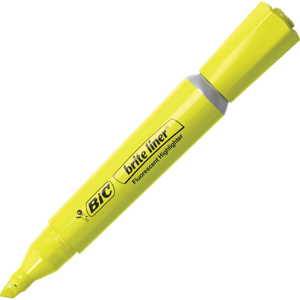 BIC Brite Liner Tank Highlighter: Fine Chisel Marker Point Yellow Ink - 36 Pack - Highlighters