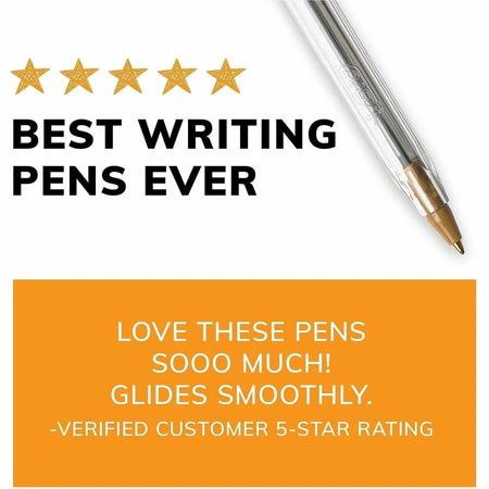 BIC Classic Cristal Ballpoint Pens: Blue Ink Medium Point - 1 Dozen - Pens