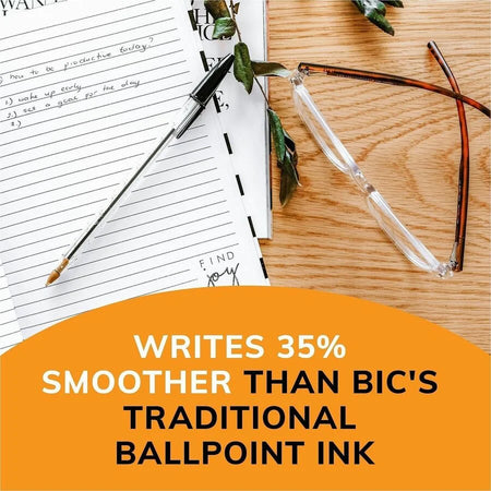BIC Classic Cristal Ballpoint Pens: Medium Point Black Ink Clear Barrel - Pens