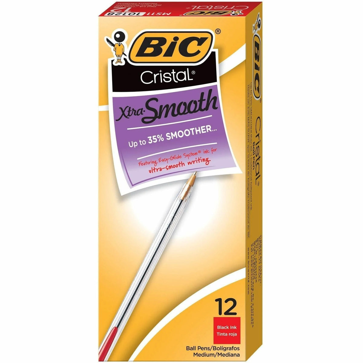 BIC Classic Cristal Red Ballpoint Pens - Medium Point - 12/Box
