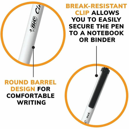 BIC Clic Stic Fashion Ball Point Pen - Black Ink 1mm - 24/Box - Pens