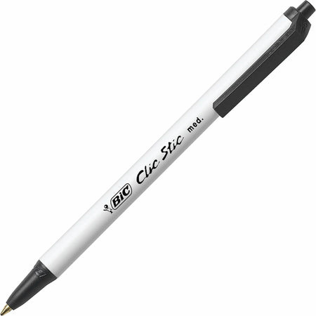 BIC Clic Stic Fashion Ball Point Pen - Black Ink 1mm - 24/Box - Pens