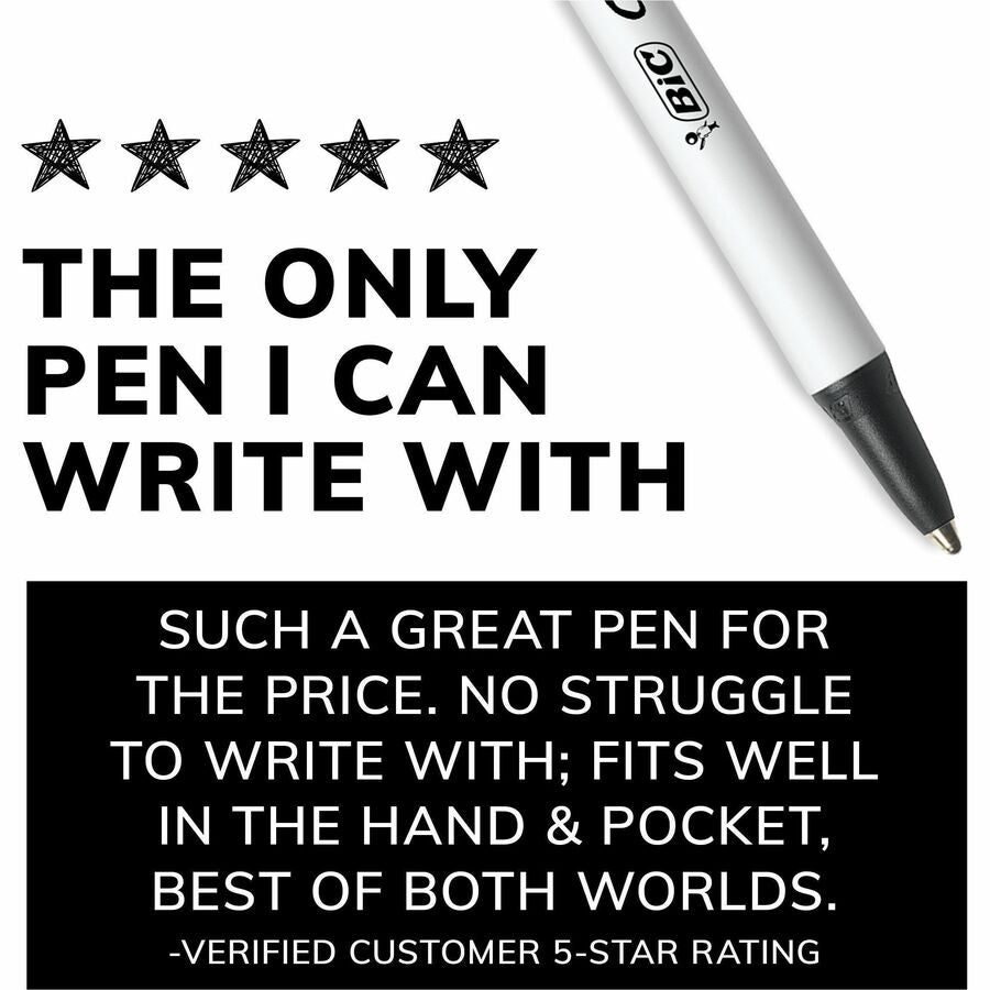 BIC Clic Stic Fashion Retractable Ball Point Pen, Black - Alternate-Image3