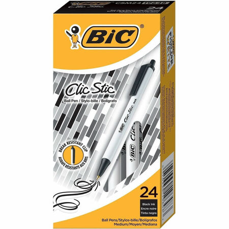 BIC Clic Stic Fashion Retractable Ball Point Pen, Black - Rear