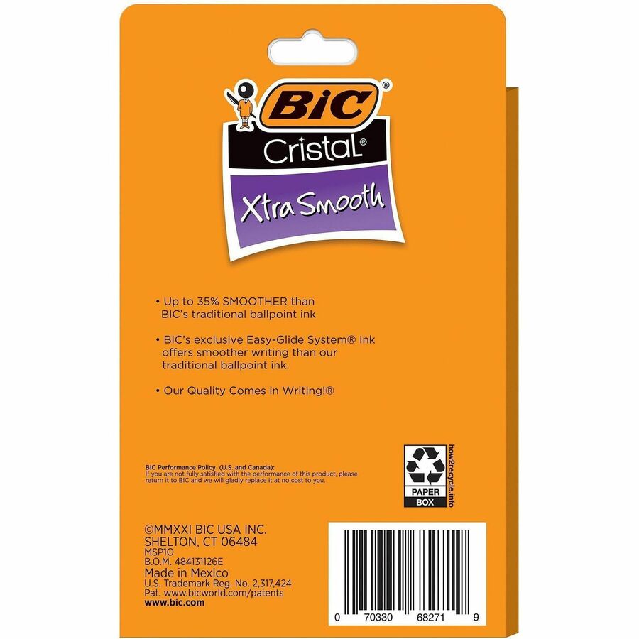 BIC Cristal Ballpoint Stick Pens - Rear