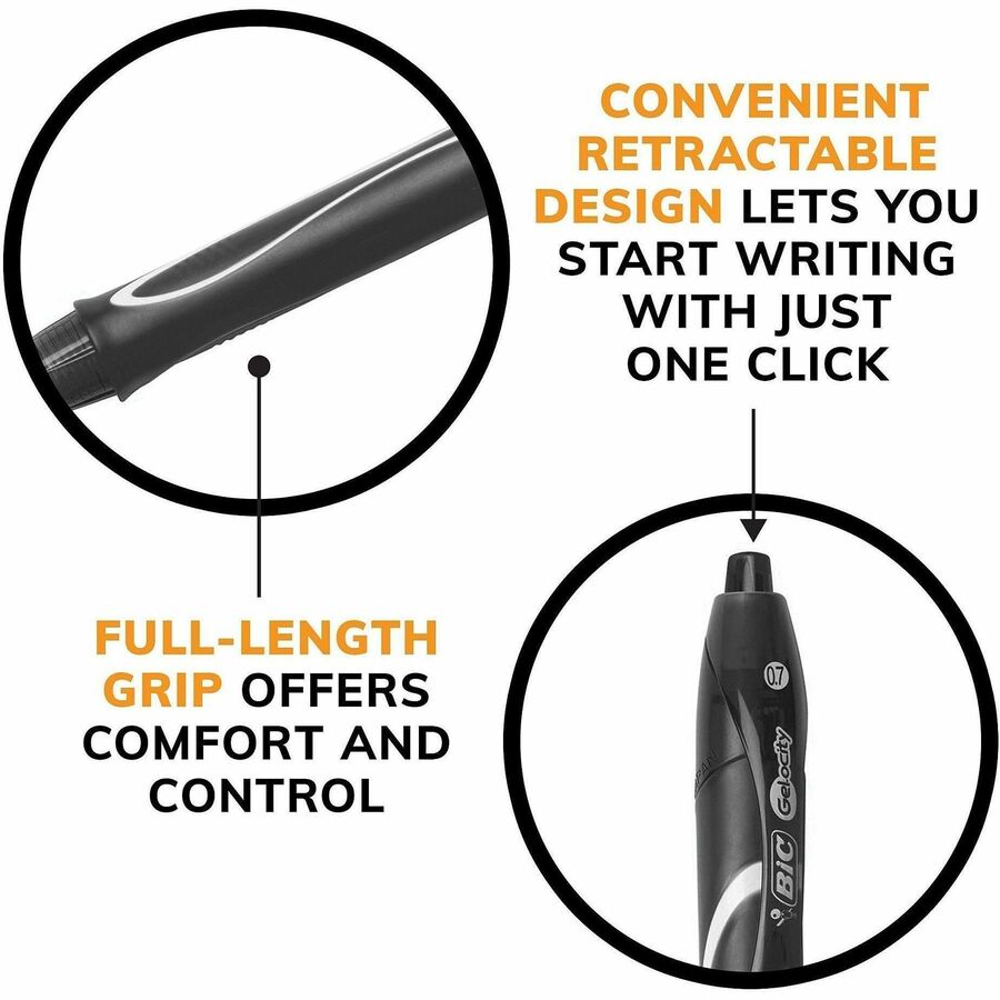 BIC Gel-ocity .7mm Retractable Pen - Alternate-Image1