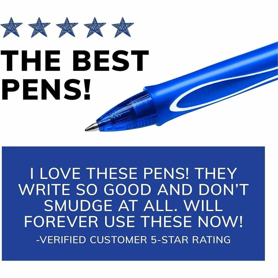 BIC Gel-ocity Retractable Pen: 0.7mm Blue Ink Gel-based - Pens