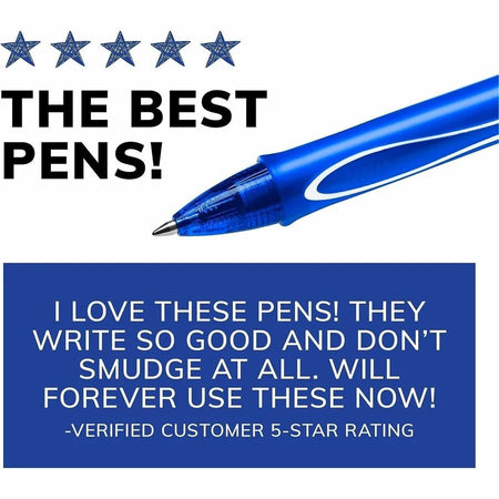 BIC Gel-ocity Retractable Pen: 0.7mm Blue Ink Gel-based - Pens
