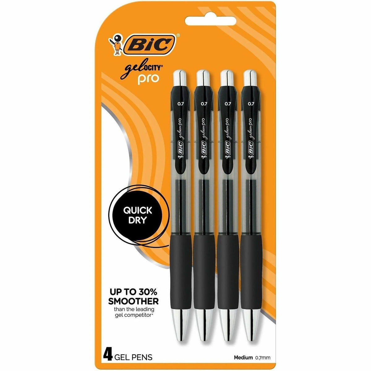 BIC Gelocity Pro Gel Pen: 0.7mm Medium Point Black Ink - Pens