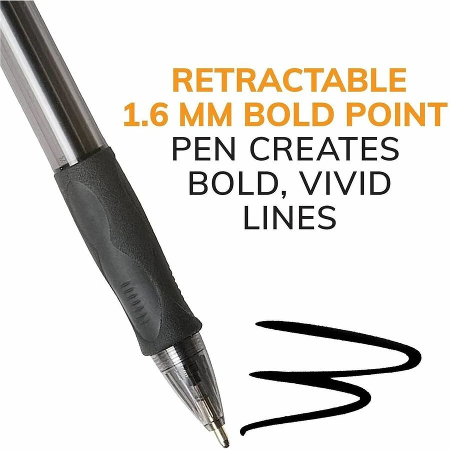 BIC Glide Bold Pen: 1.6mm Conical Point Refillable Retractable - Blue Ink - 1 Dozen - Pens
