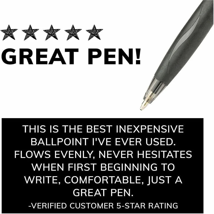 BIC Glide Retractable Pens: 1mm Medium Point Black Ink - 1 Dozen - Pens